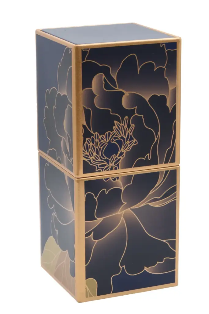 Boîte à thé "PIVOINE" noire