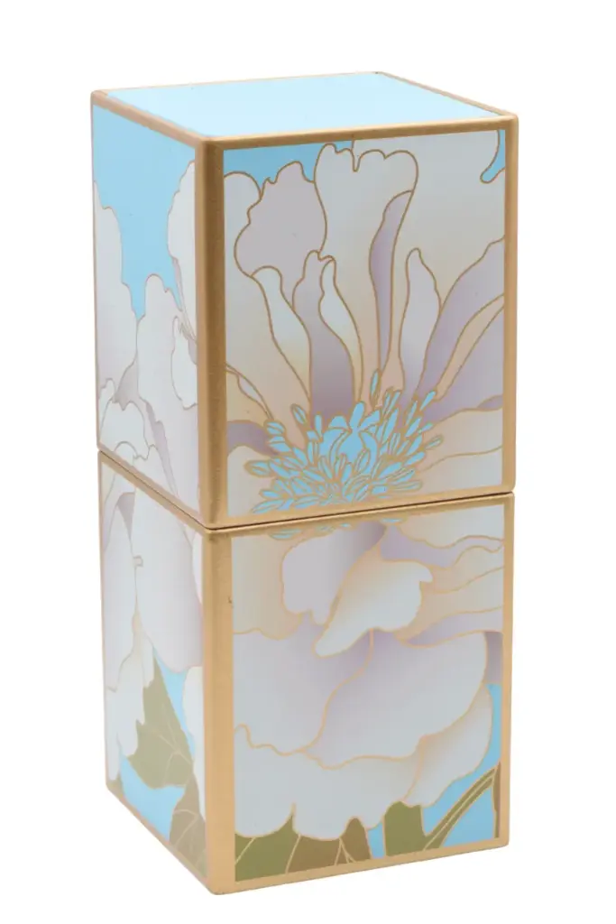 Boîte à thé "PIVOINE" bleu