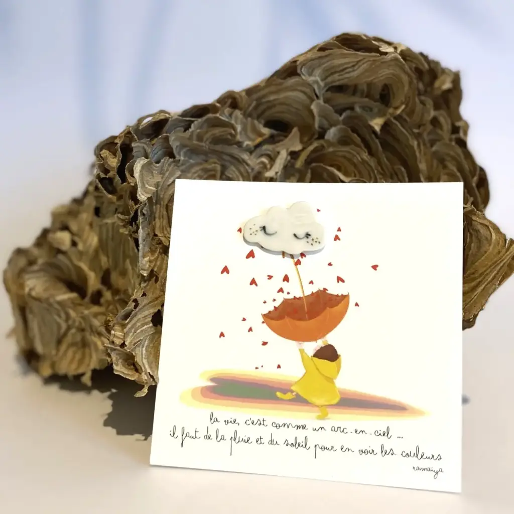 Broche "ACCROCHE-COEUR" - La pluie et la soleil