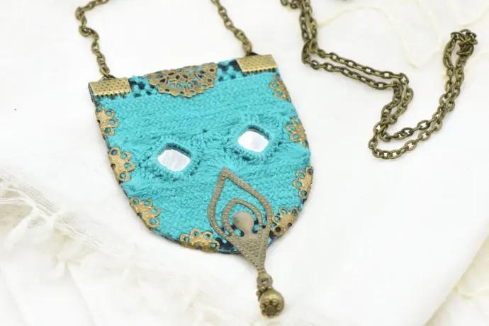 SAUTOIR "MIM" Maryam Moqise turquoise