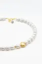 Collier de perle - "HEART" gris