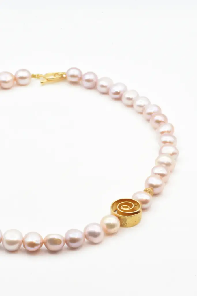 Collier de perle - "Neverending Story" rose