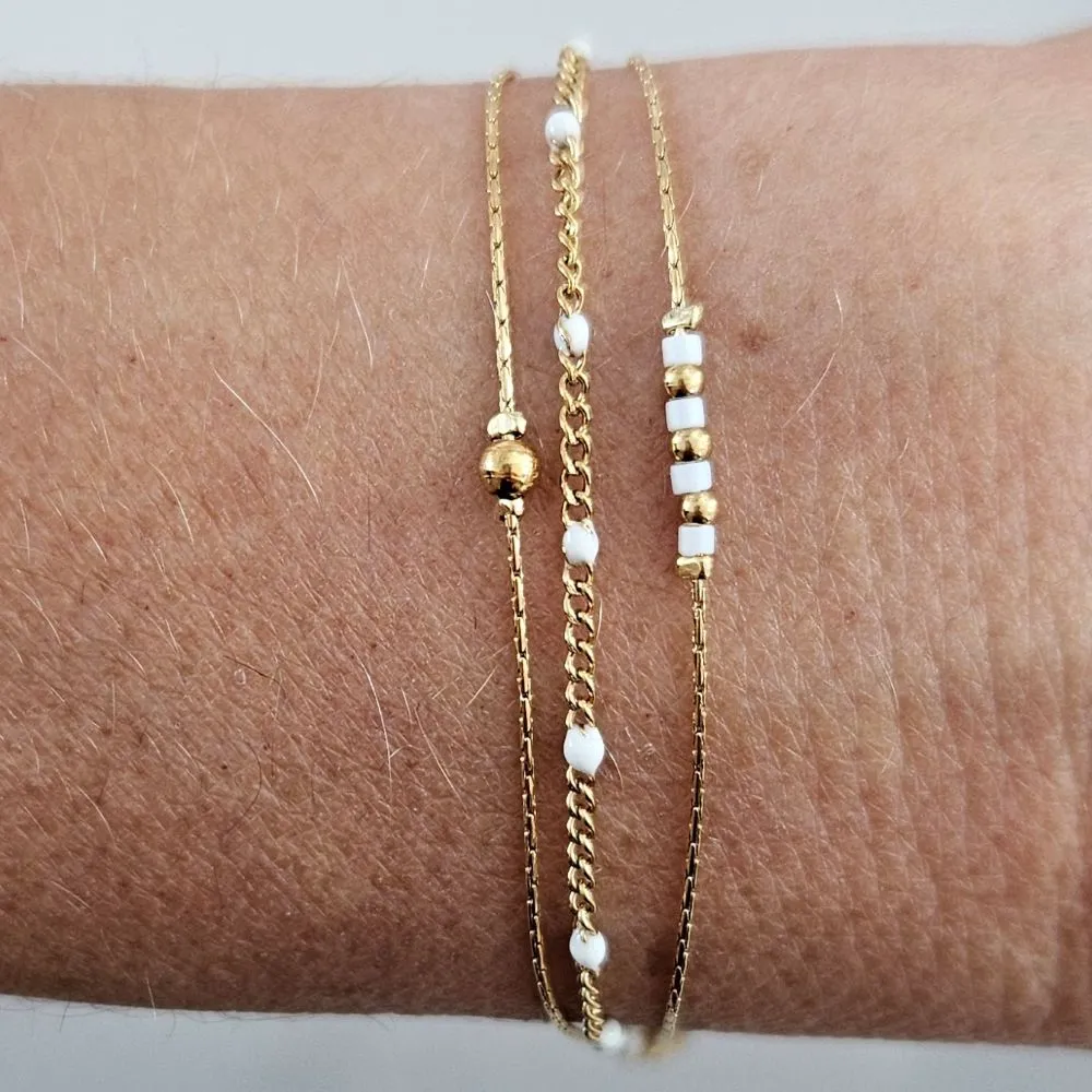 Bracelet LITCHI - "ANNA" blanc