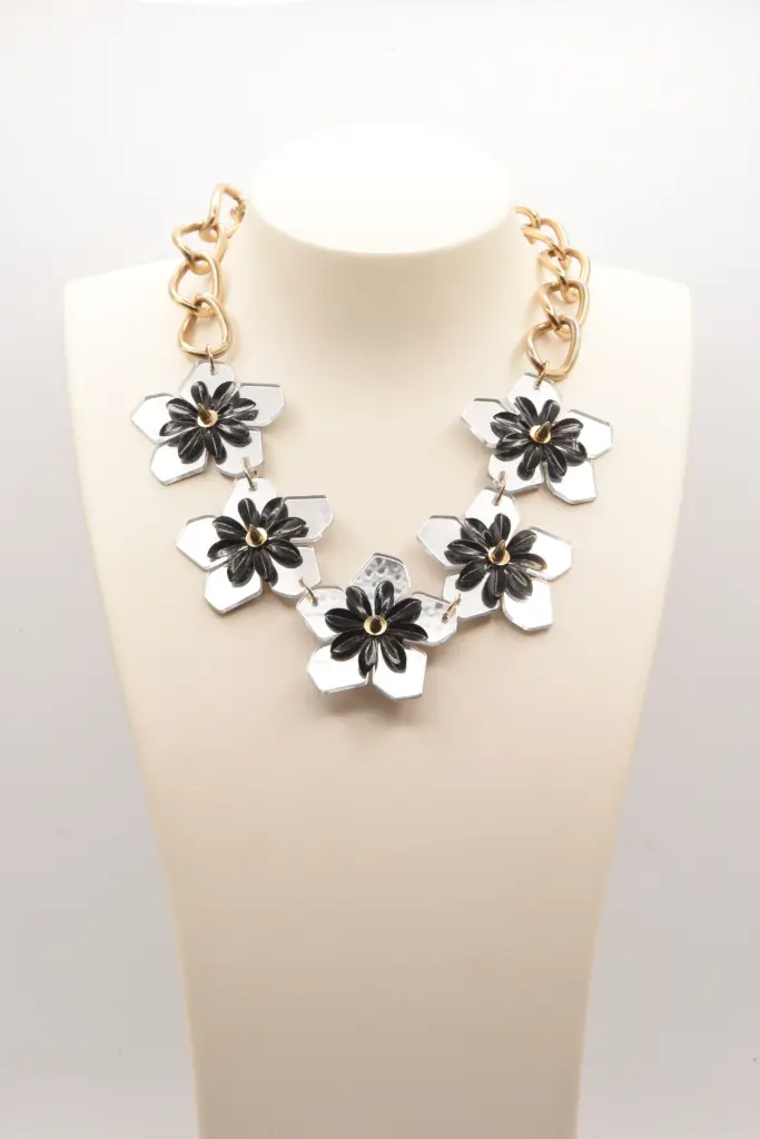 Collier résine "Up-cycling" mirroir