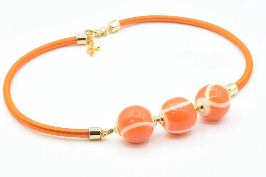 Collier résine "REBEL" orange