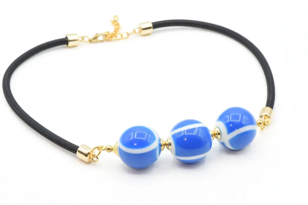 Collier résine "REBEL" bleu