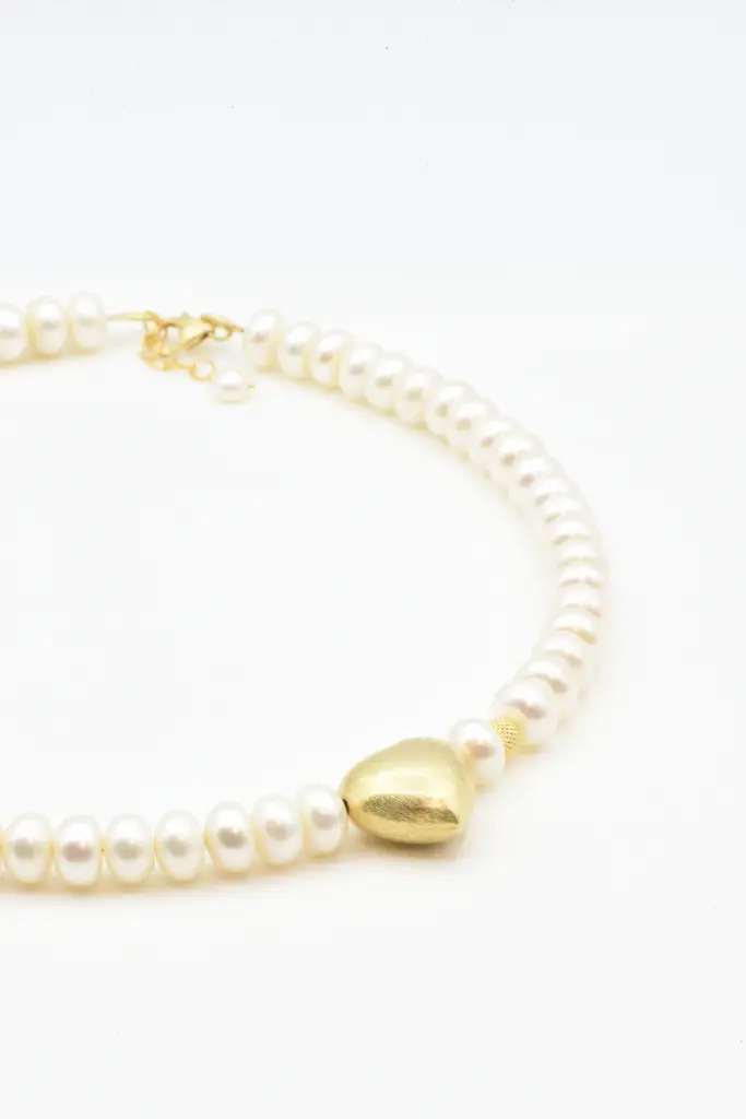 Collier de perle - "HEART" GOLD