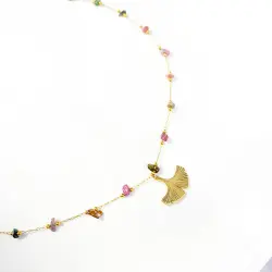 Sautoir - "Gingko" Tourmaline