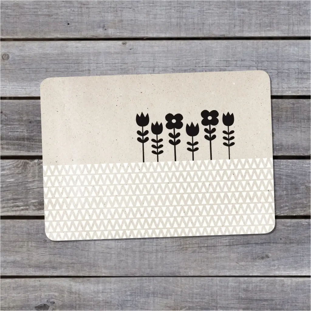 Carte Postale Pauline K. "FLEURS" noir & blanc