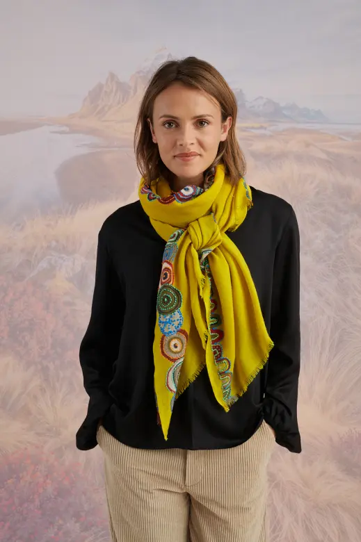 [2-25ANGIE-JAUNE] Foulard "ANGIE" - "STORIATIPIC" (jaune)