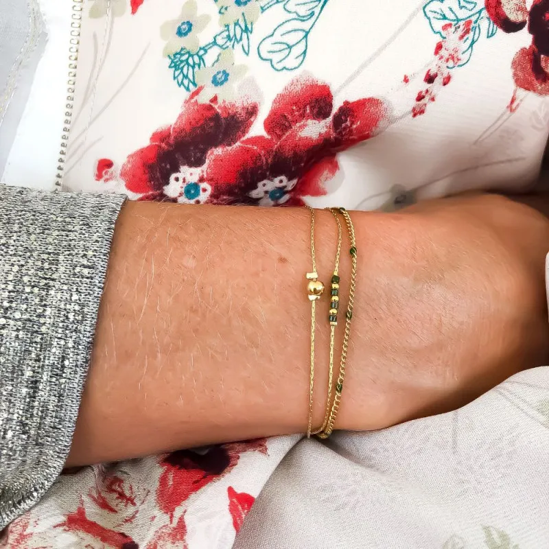 Bracelet LITCHI - "ANNA" vert