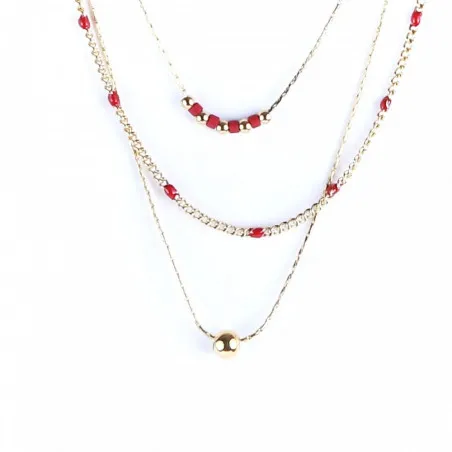 Collier LITCHI - "ANNA" rouge