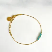 Bracelet LITCHI - "SIMPLY SQUARE" Aqua
