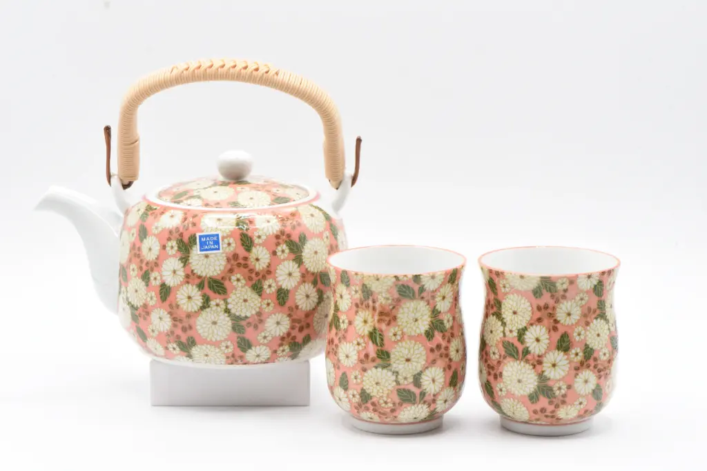 Service à thé "CHRYSANTHEME" saumon