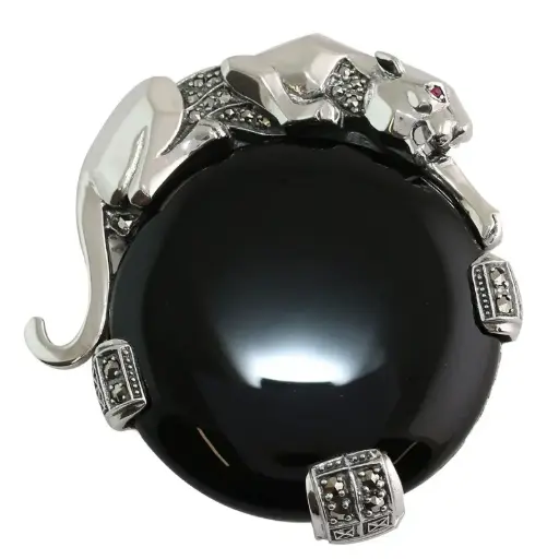 [7010206] Broche "ART-DECO" - Onyx 002