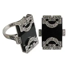 Bague "ART-DECO" - Onyx 001