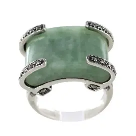Bague "ART-DECO" - Jade verte 001