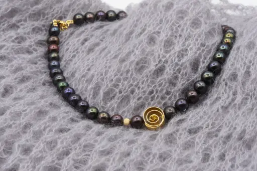 Collier de perle - "Neverending Story" bleu