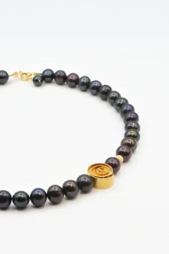 Collier de perle - "Neverending Story" bleu