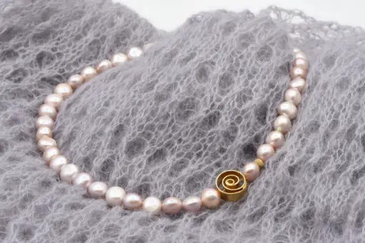Collier de perle - "Neverending Story" rose