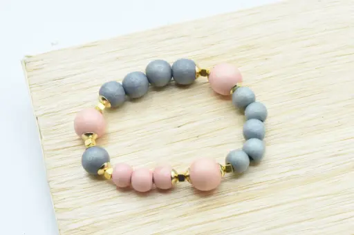 Bracelet "KIGUMI" Rose-Gris