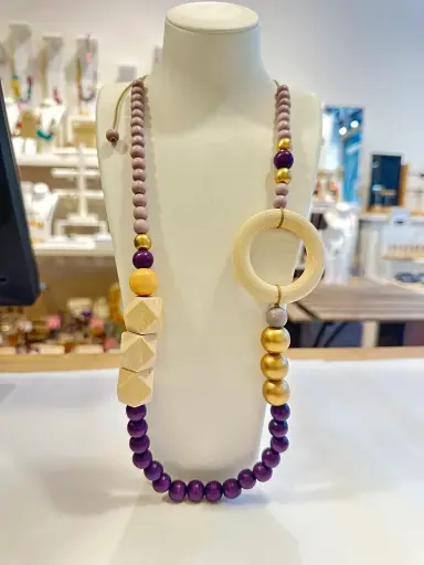 Sautoir "KIGUMI" Mauve