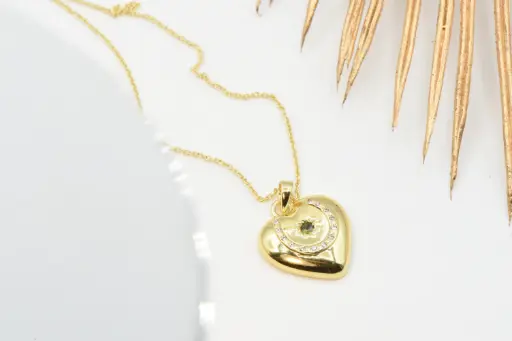 Pendentif sur chaîne DIAPERIS - "Jenny" vert