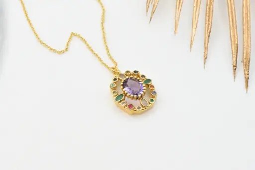 Pendentif sur chaîne DIAPERIS - "Greta"