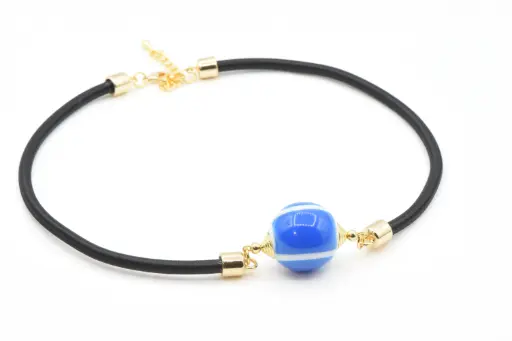 Collier résine "REBEL" bleu