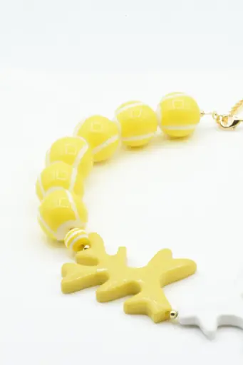 Collier résine "REBEL" Yellow Coral