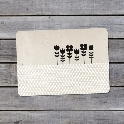 Carte Postale Pauline K. "FLEURS" noir & blanc