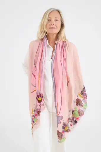 Foulard "AZUR" rose - "STORIATIPIC"