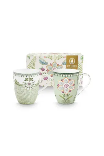 [51.002.504] Mug set "LILY & LOTUS" 350 ml green